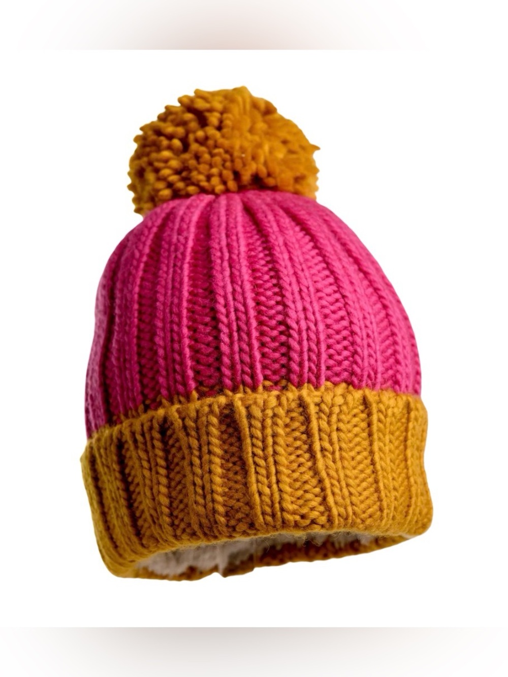 Cherry Pom Hat - Pop Pink & Honey - PRICE IS FOR 1 ONLY